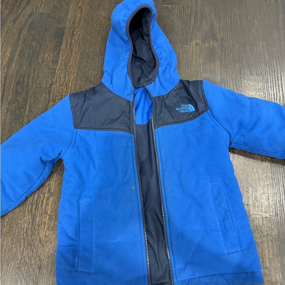 The North Face Royal Blue Hooded Jacket - reversible fleece and water proof